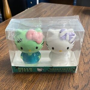 Hello Kitty Halloween Themed Frankenstein salt and pepper shakers